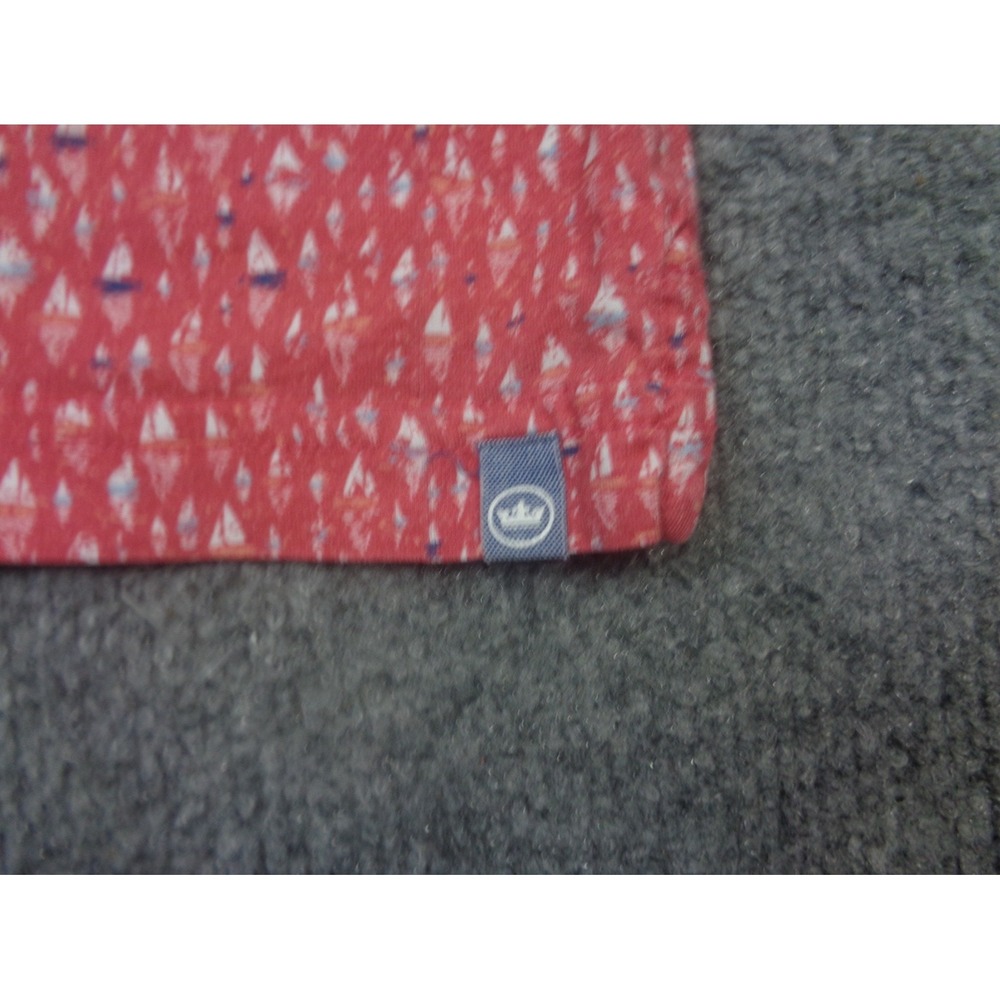 Peter Millar Shirt Mens M Red Seaside Polo Regatta Sailboat AOP Pima Cotton - Picture 9 of 11